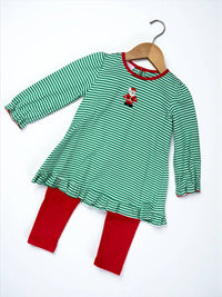 Petit Bebe - Girl's Santa Stripe Tunic Set