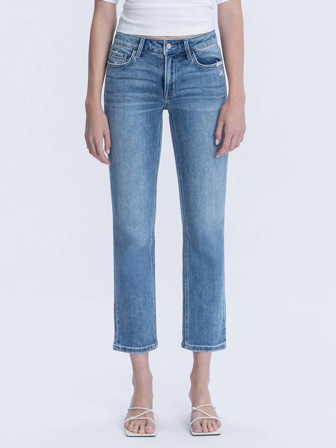 Vervet By Flying Monkey - Mid Rise Ankle Slim Straight Jeans