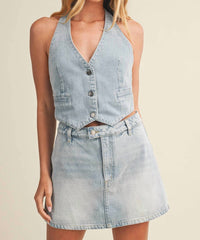 Mustard Seed - Denim Halter Neck Vest