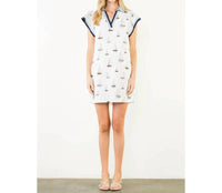 Thml - Flutter Sleeve Sailboat Pattern Dress