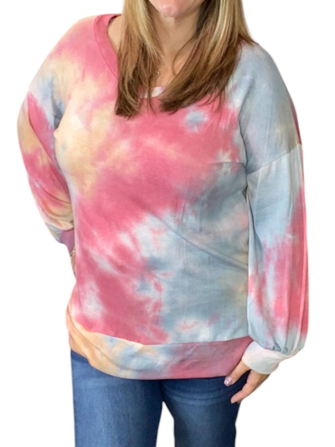 Honeyme - Pastel French Terry V-Neck Sweater