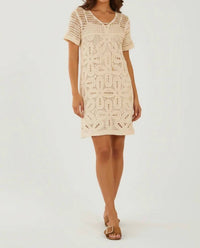 Skies Are Blue - Luce Crochet Short Sleeve Mini Dress