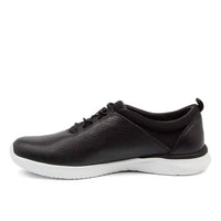 Ziera Women's Fox Lace-up Sneaker in black white sole leather - women's sneaker - detail view