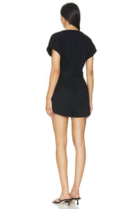 STEVE MADDEN Maisie V-neck Romper in black - women's pants - detail view