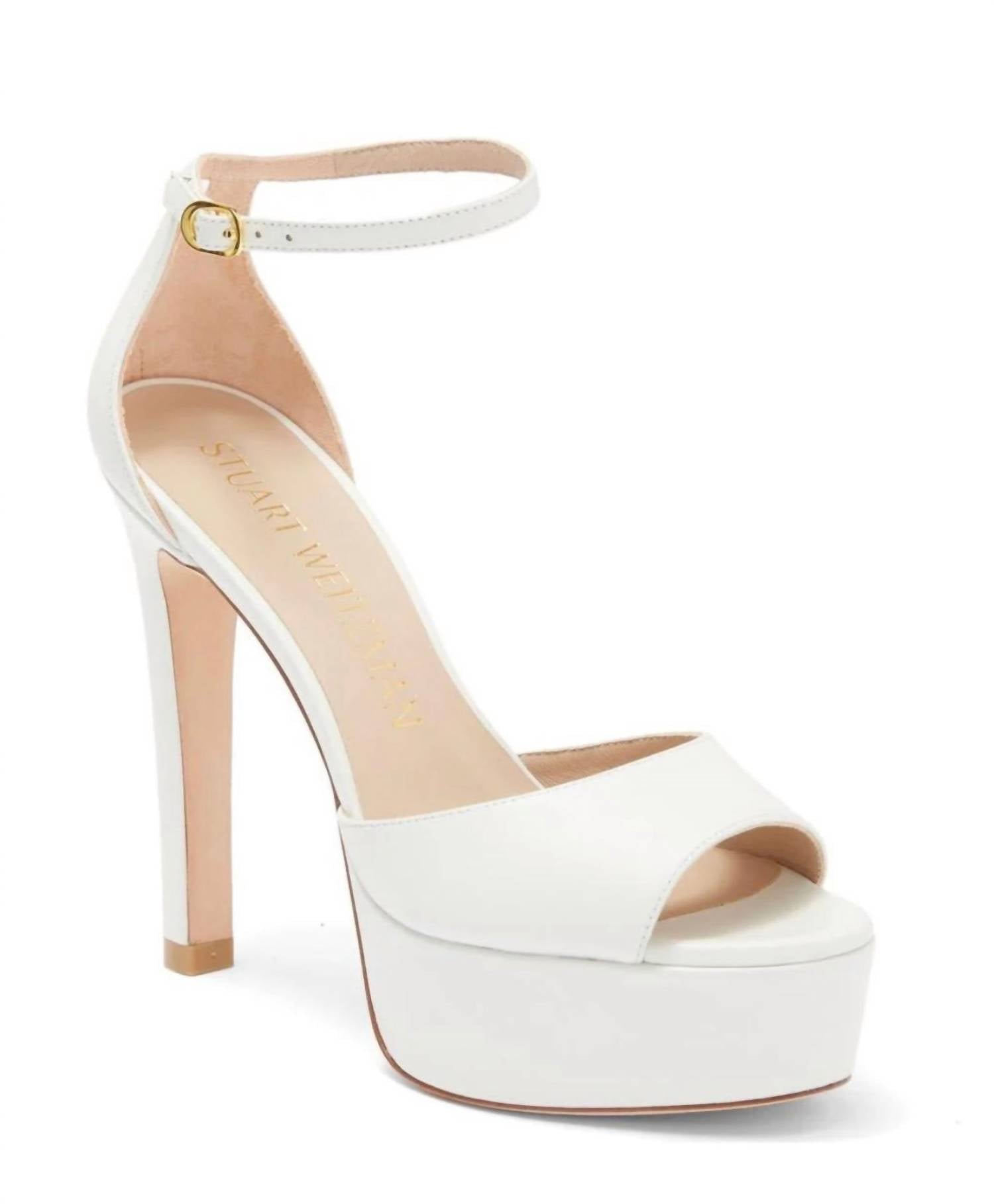 STUART WEITZMAN Women's Disco Platform Sandals in white - women's sandal