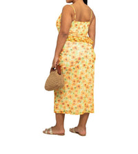 Fashion Szn Curve - Sleeveless Floral Mesh Midi Dress
