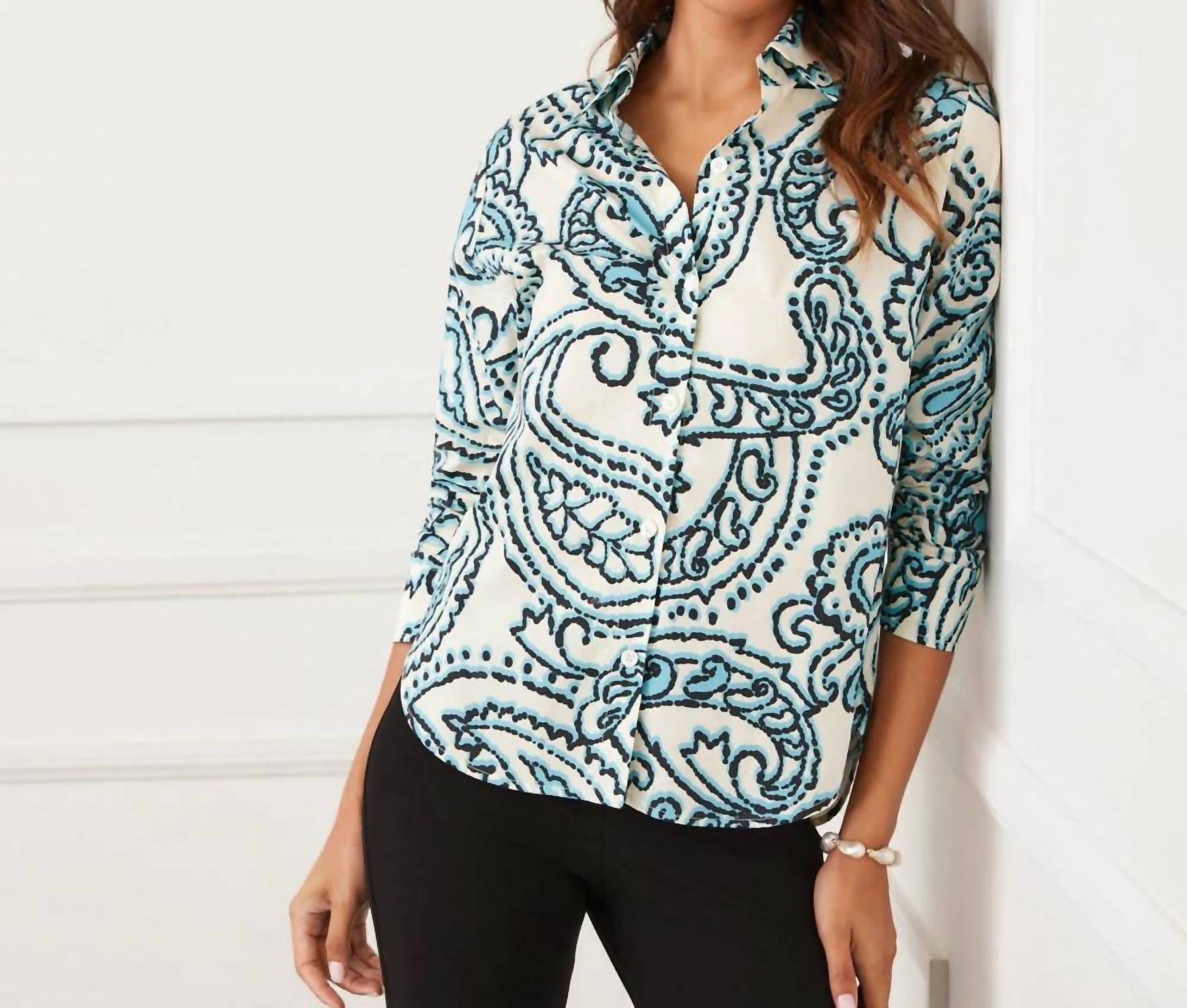 Karen Kane - Ruched Sleeve Button-up Shirt