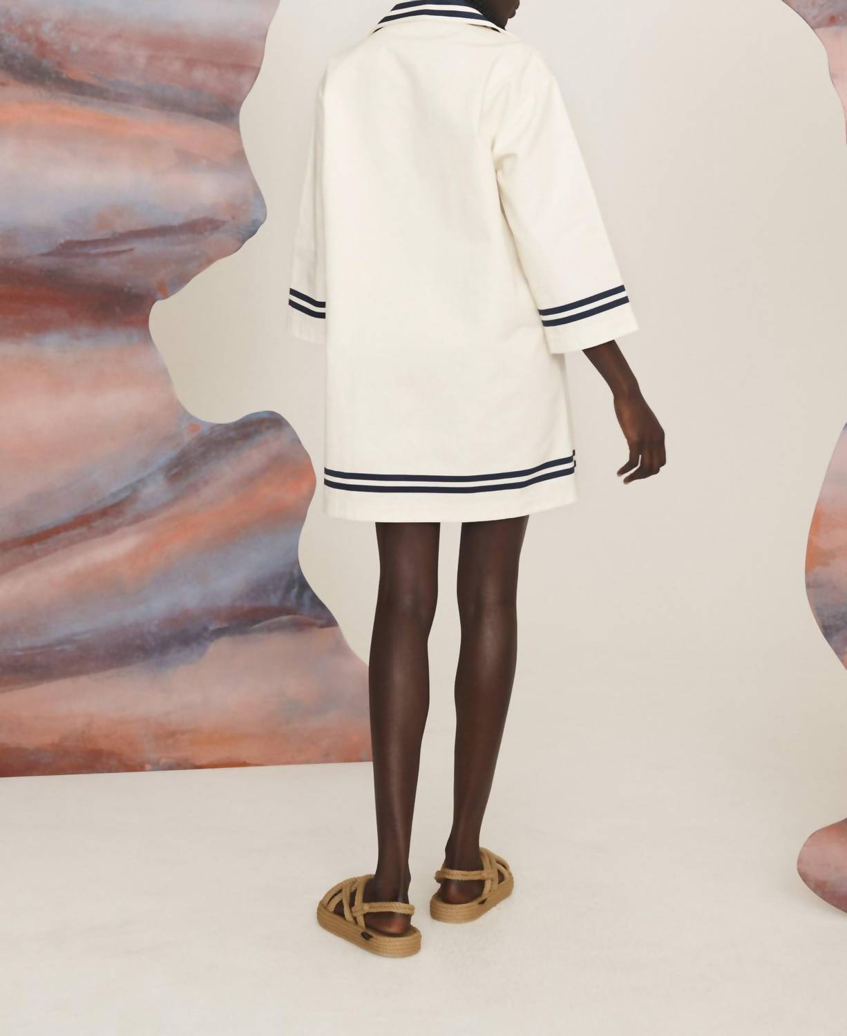 Alemais - Marine Cotton Tunic Mini Dress