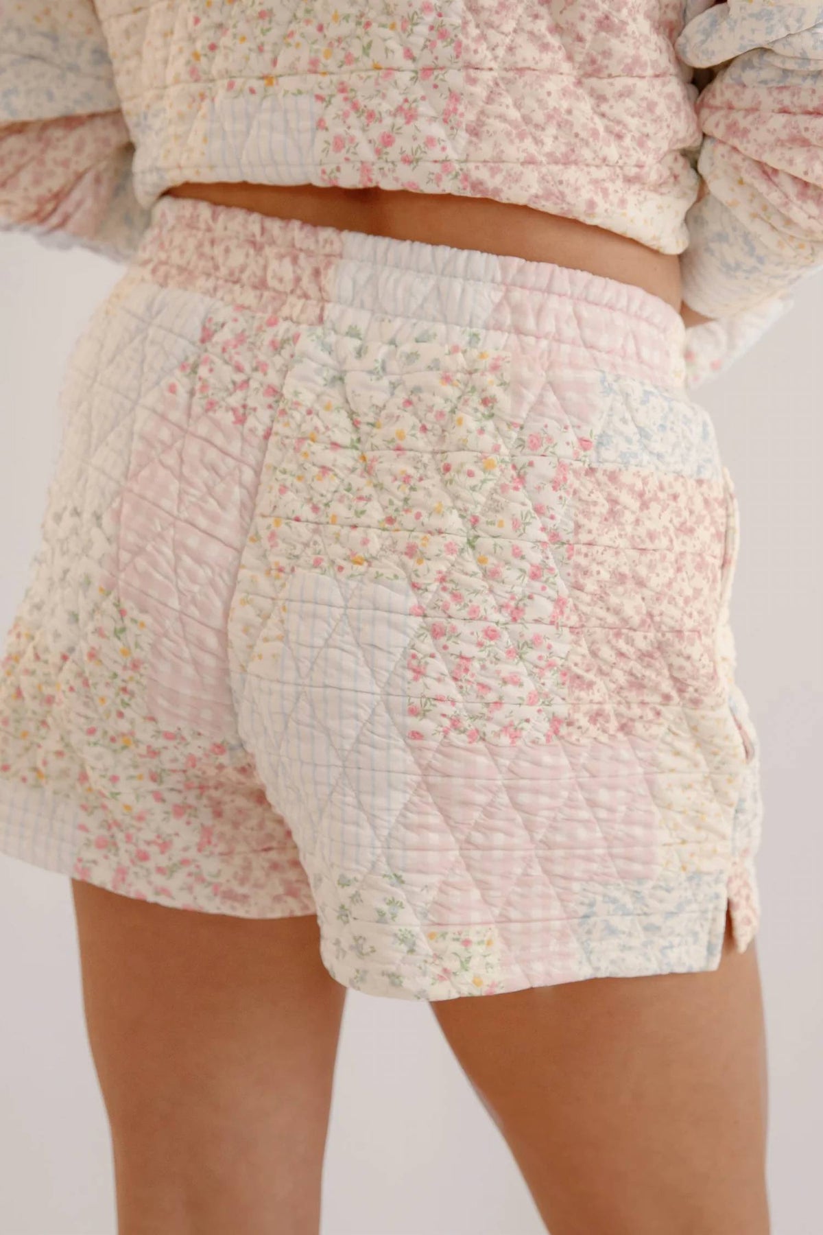 Sunkissed Coconut - Patchwork Quilted Shorts