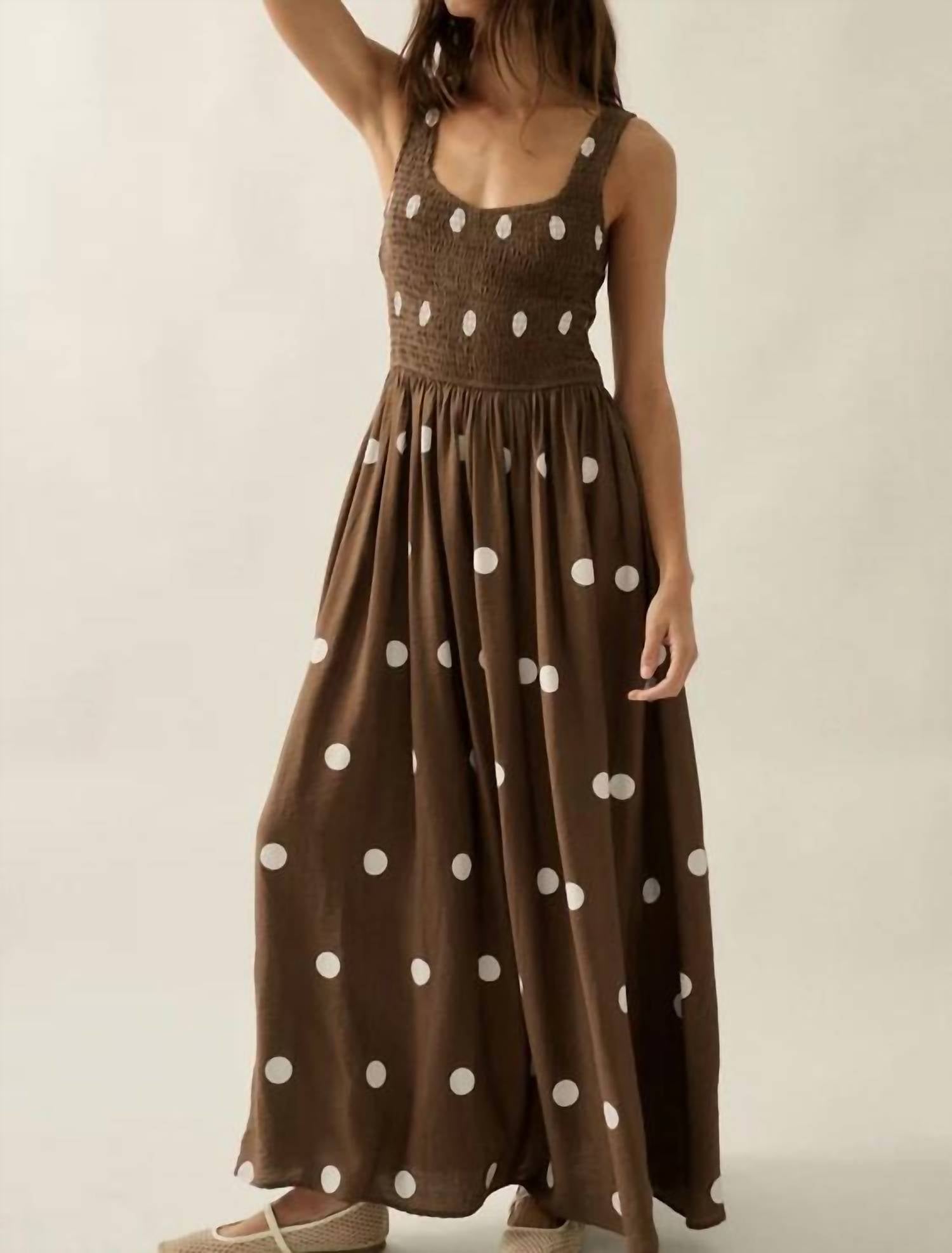 Promesa - Raquel Polka Dot Smocked Maxi Dress