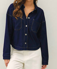 be cool Women's Dylan Dark Denim Jacket in blue - women's jacket
