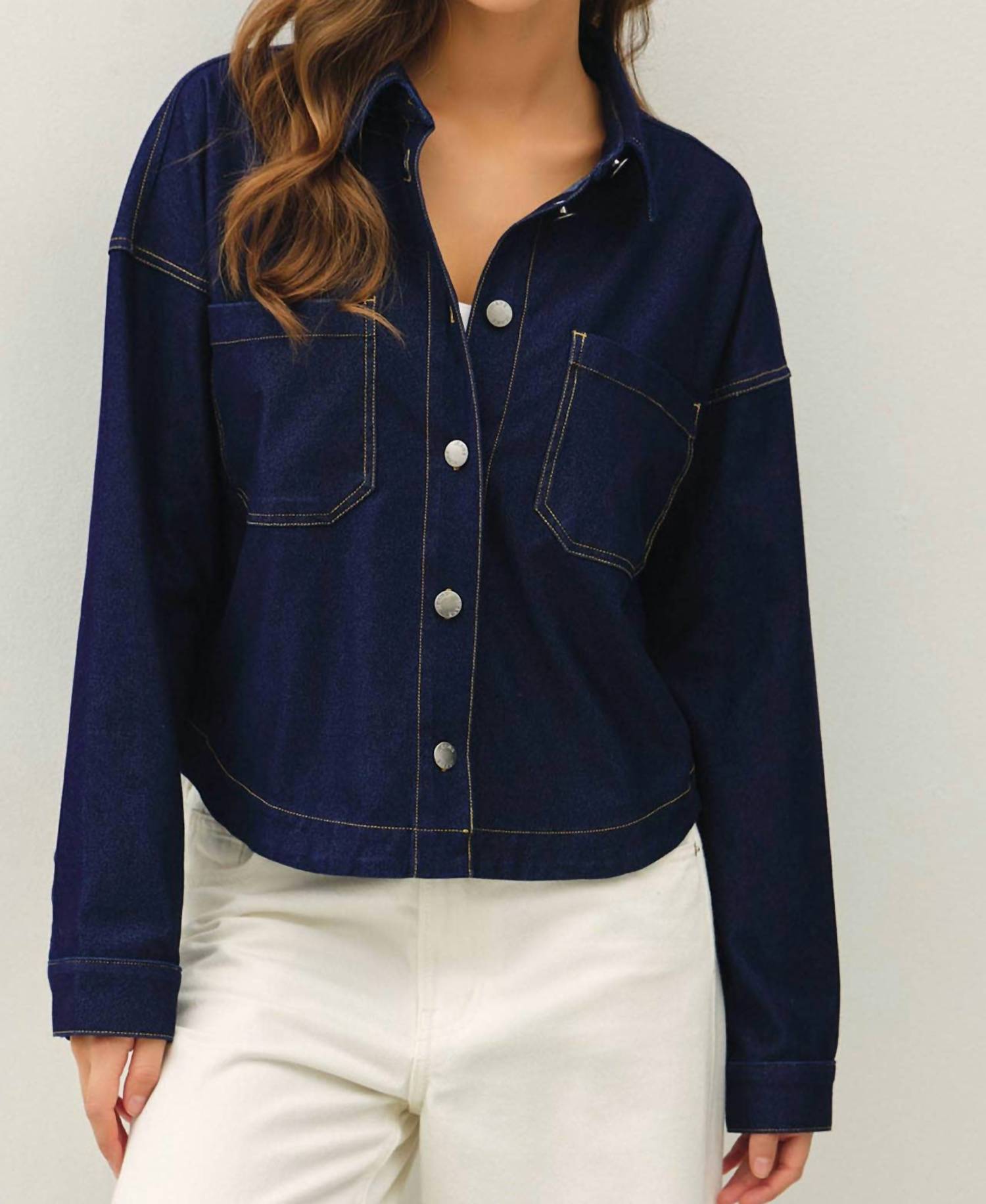 be cool Women's Dylan Dark Denim Jacket in blue - women's jacket