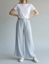 Dex - Pleated Detail Elastic Back Wide Leg Pants