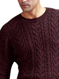 Peru Unlimited Corp. - Baby Alpaca Cable Knit Crew Neck Sweater