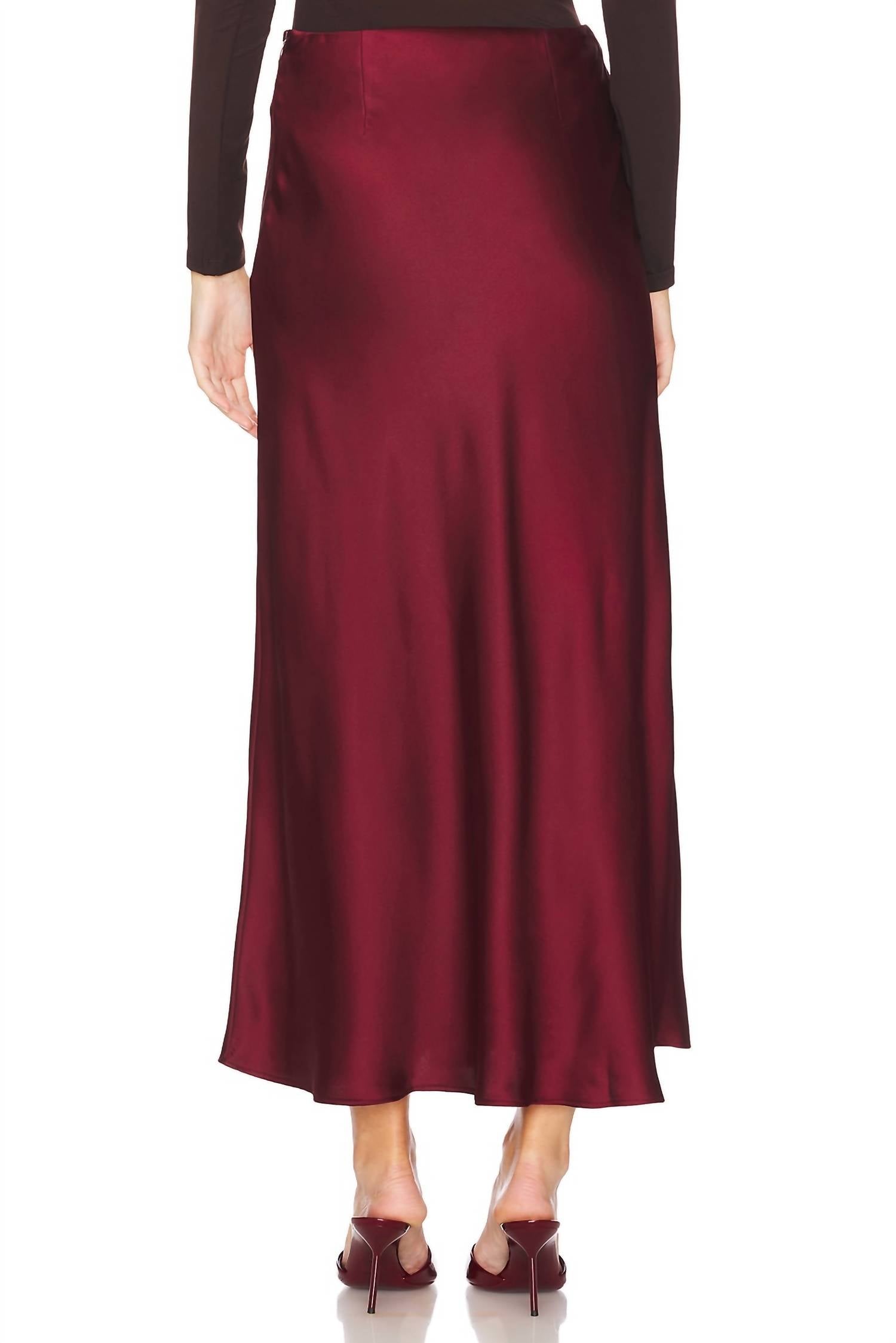 STEVE MADDEN Jeannie Skirt in cabernet - women's skirt - detail view