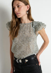 Nation Ltd - Sarina Ruffle Sleeve Top