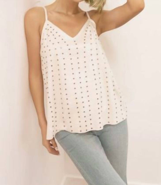 Vocal Apparel - Women's Studded Faux Suede Camisole Top