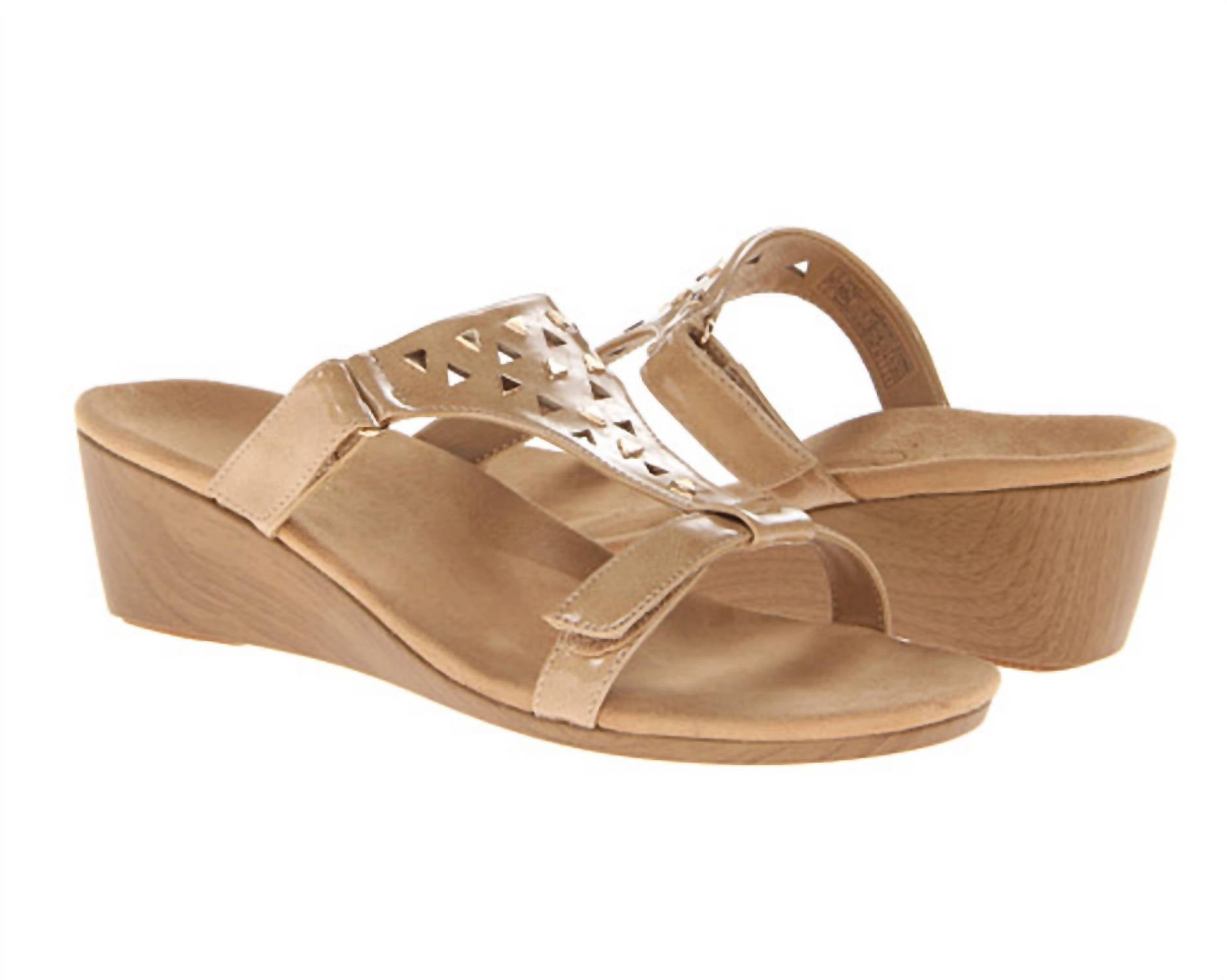 VIONIC Women's Maggie Sandals in camel patent - women's sandal
