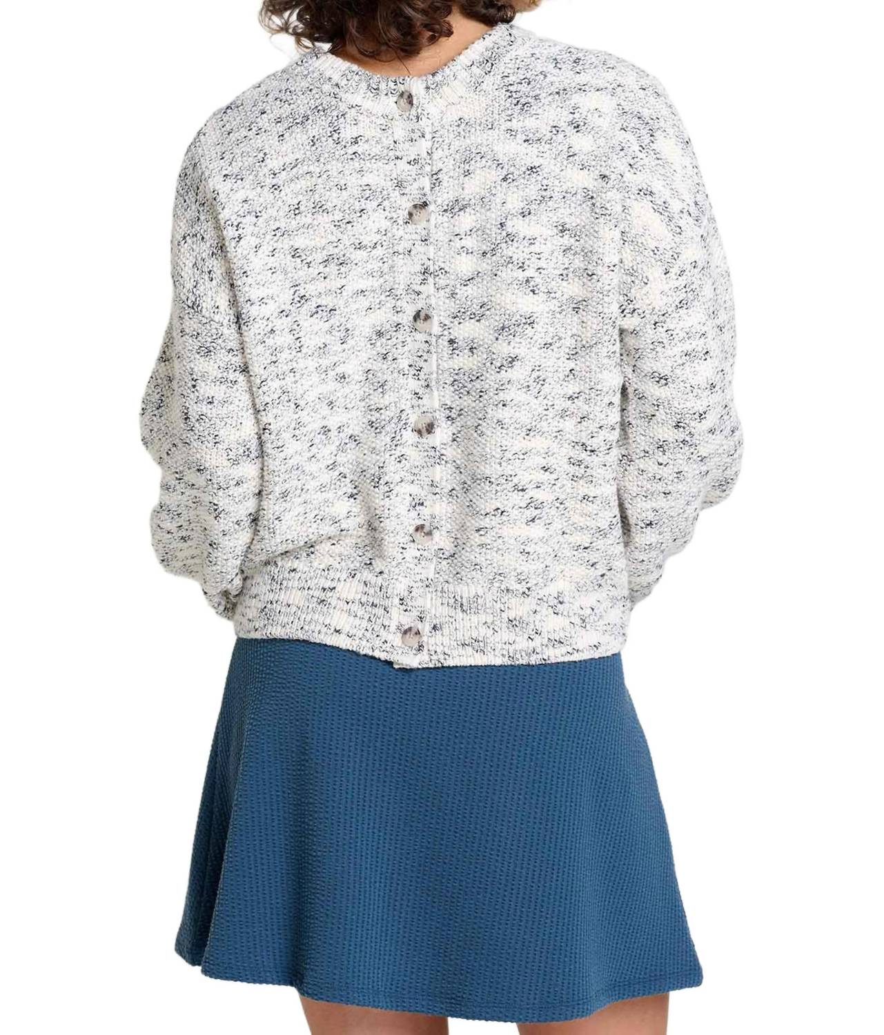 TOAD&CO Twigtree Button Back Sweater Top in natural - women's sweater - detail view