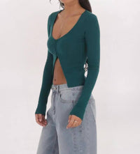 Lucy in the Sky RIBBED FLY-AWAY TOP in the sky ribbed fly away top in teal - women's shirt - alternate view