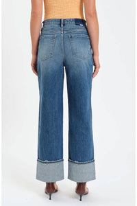 Daze - Eastside High Waist Cuff Crop Straight Leg Jeans