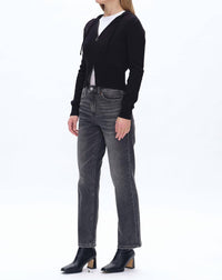 Bayeas High-waisted Straight Leg Trousers in black - women's jeans - alternate view