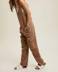 Wishlist - Cotton Open Back Denim Overalls