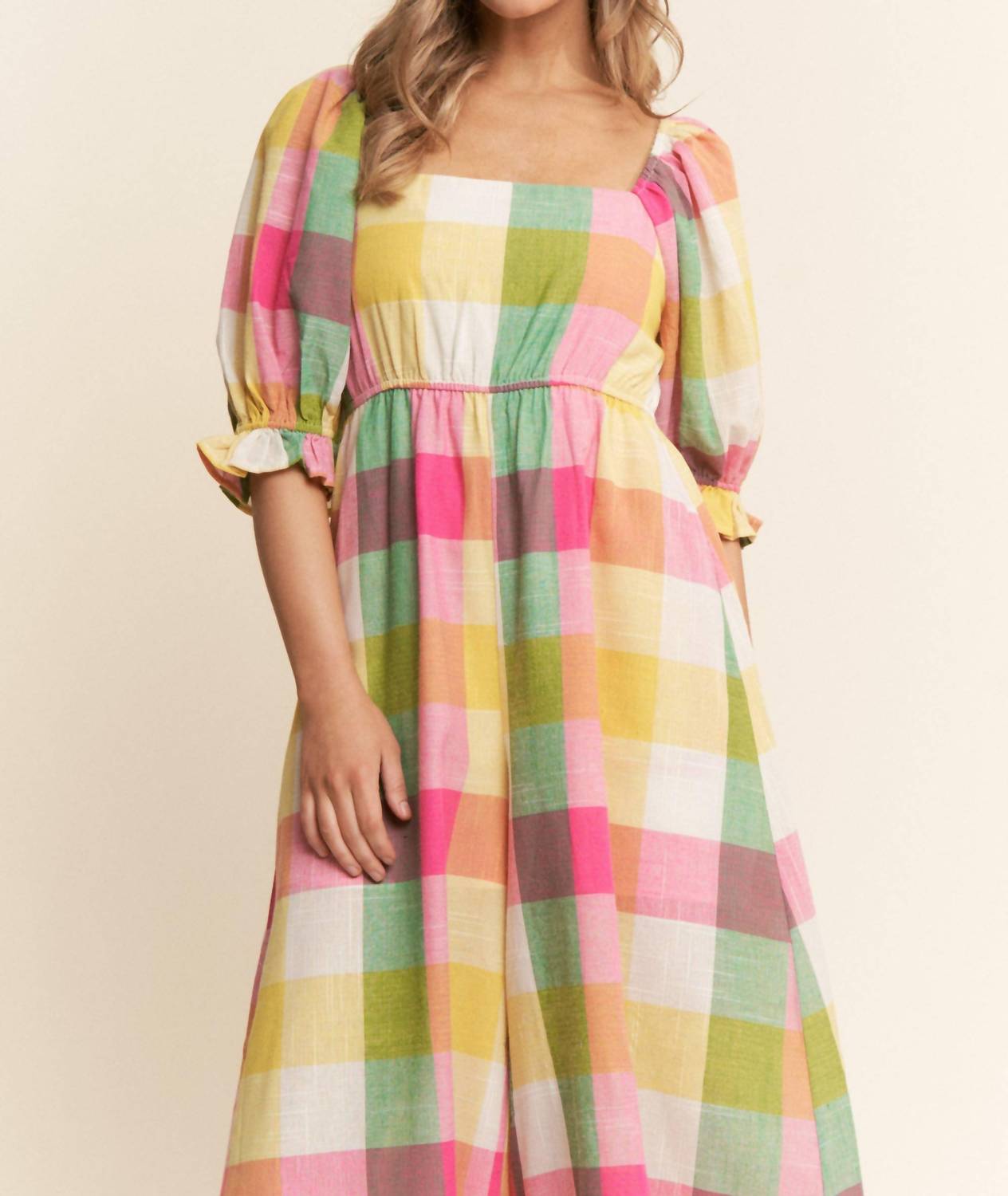 J.Nna - Checkered Wide Leg Jumpsuit