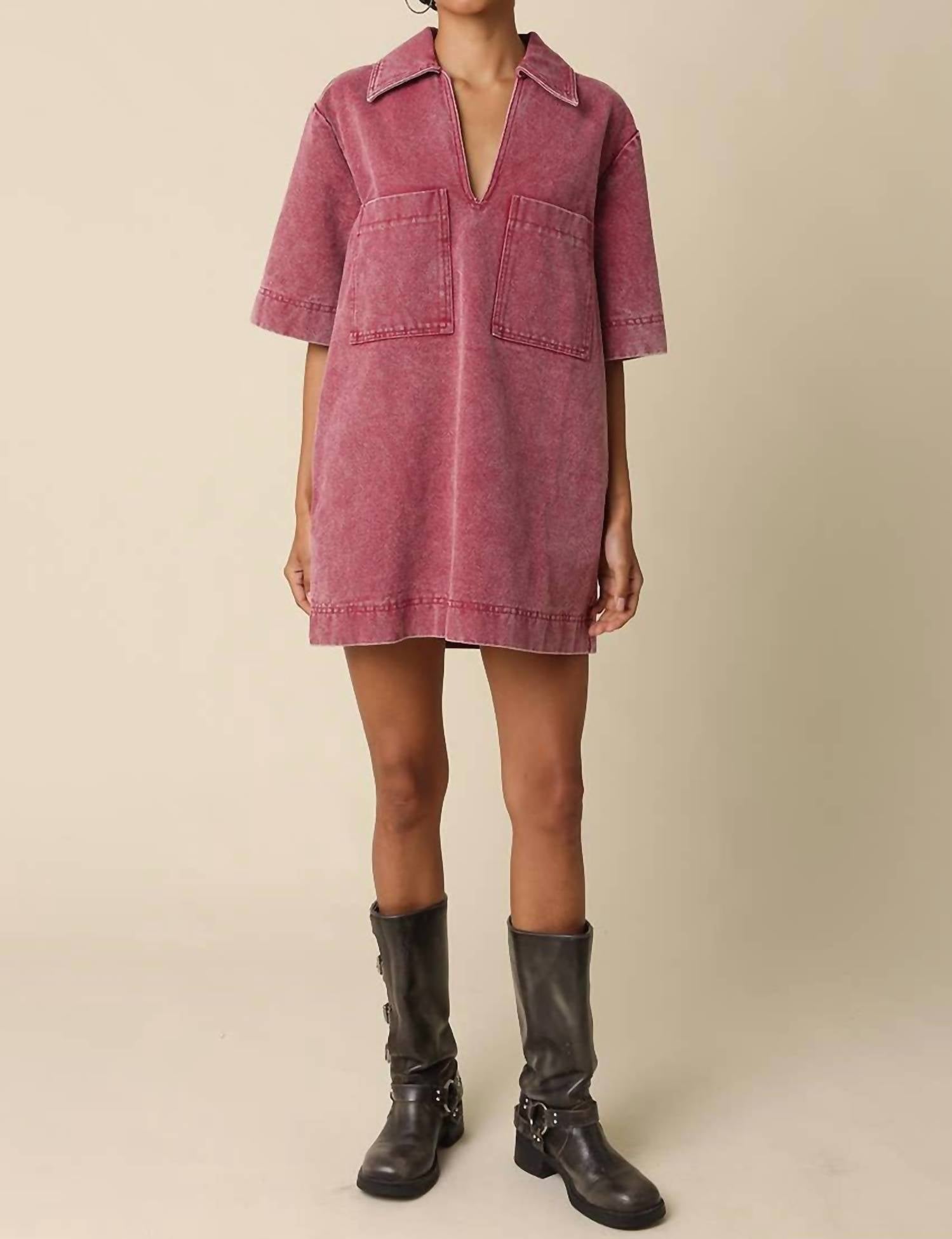 Olivaceous - Washed Vintage Denim Dress