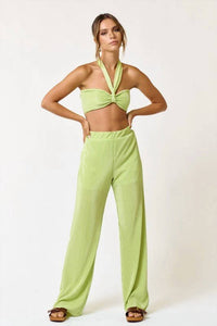 Disco Avenue - Salt And Lime Wide Leg Pants