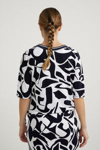 Abstract Drawstring Top