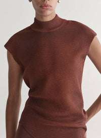 A.L.C. - Edith Metallic Knit Asymmetric Top
