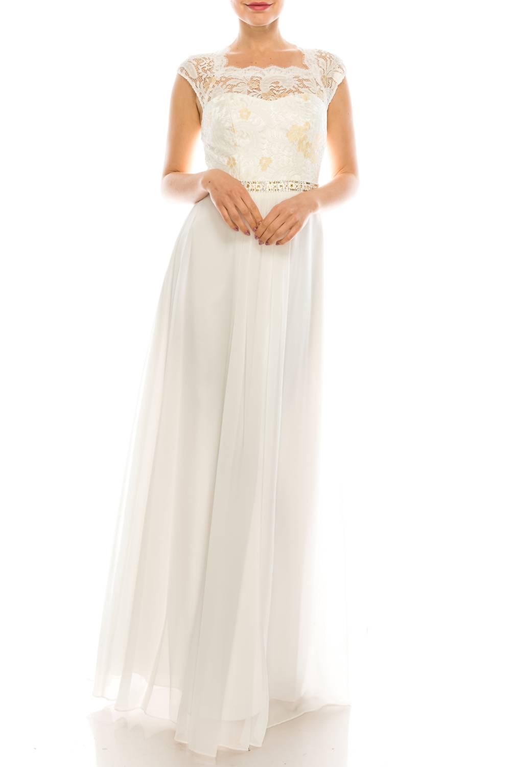 Decode 1.8 - Queen Anne Neck Floral Lace Dress