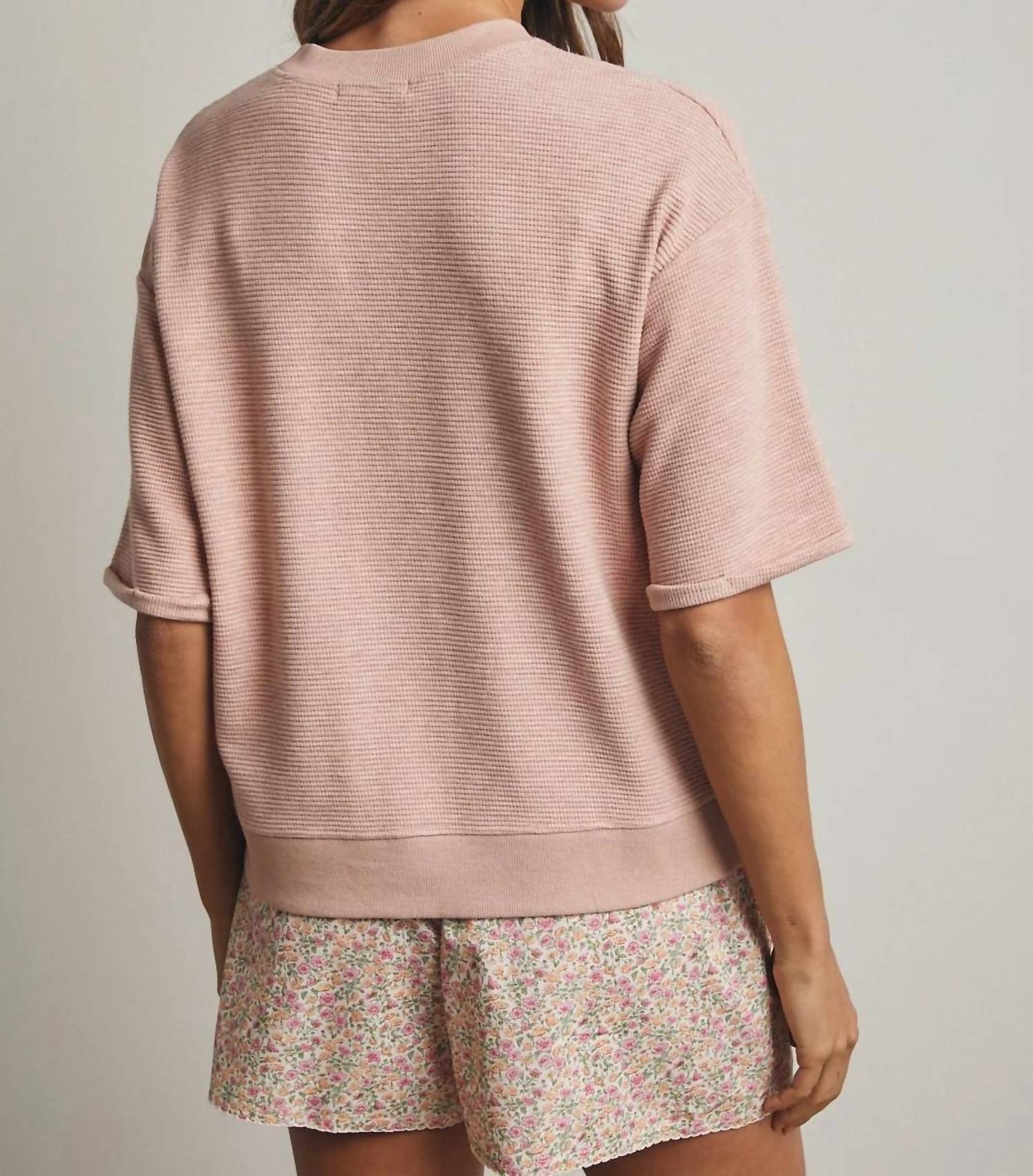Wishlist - Ribbed Knit Half Sleeve Top