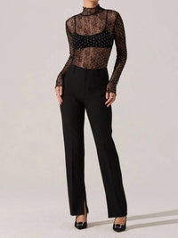 Astr - Kyra Rhinestone Lace Top