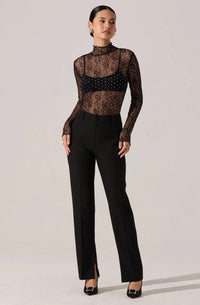 Astr - Kyra Rhinestone Lace Top
