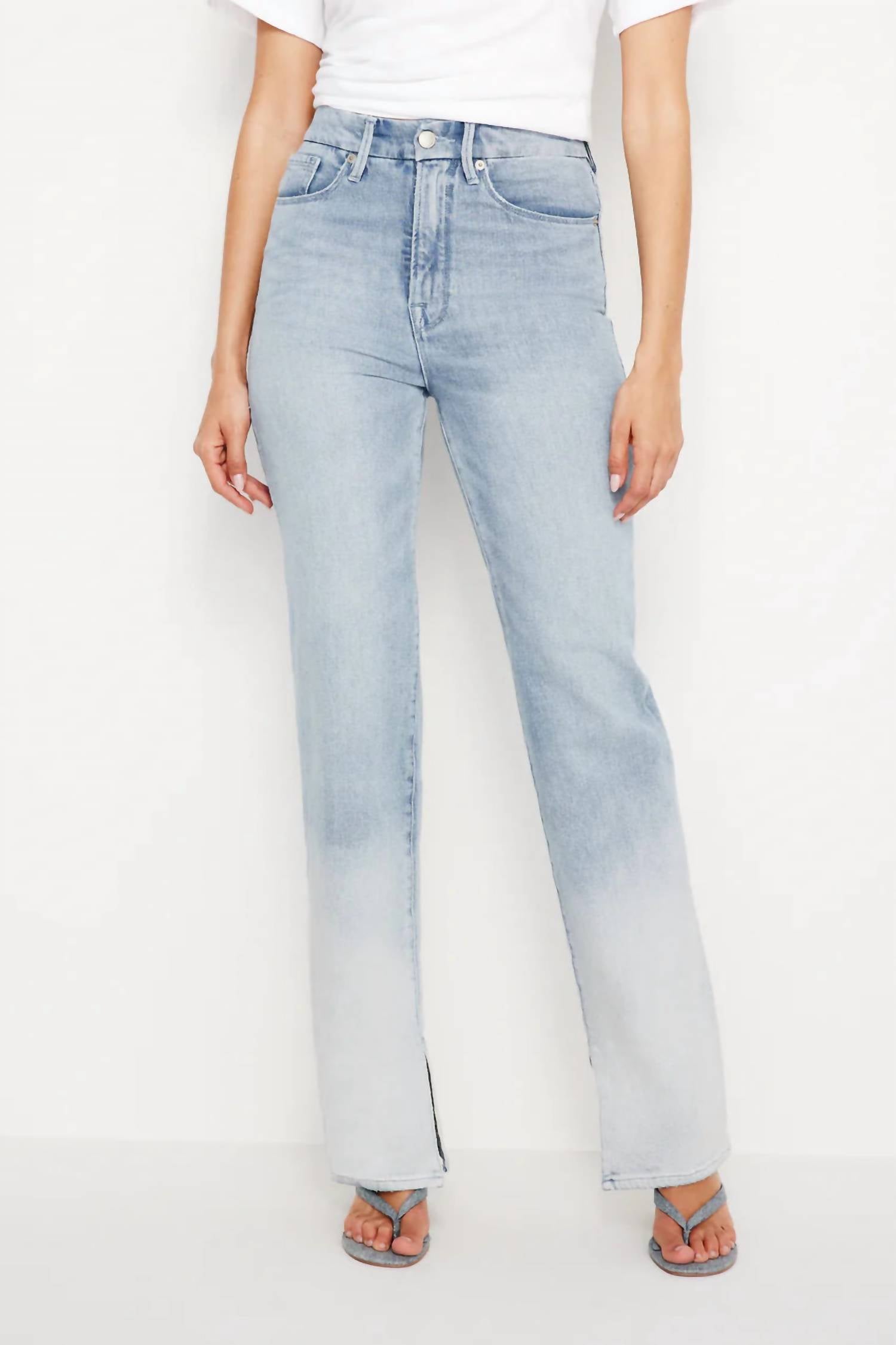 Good American - Good Boy Straight Slit Jeans