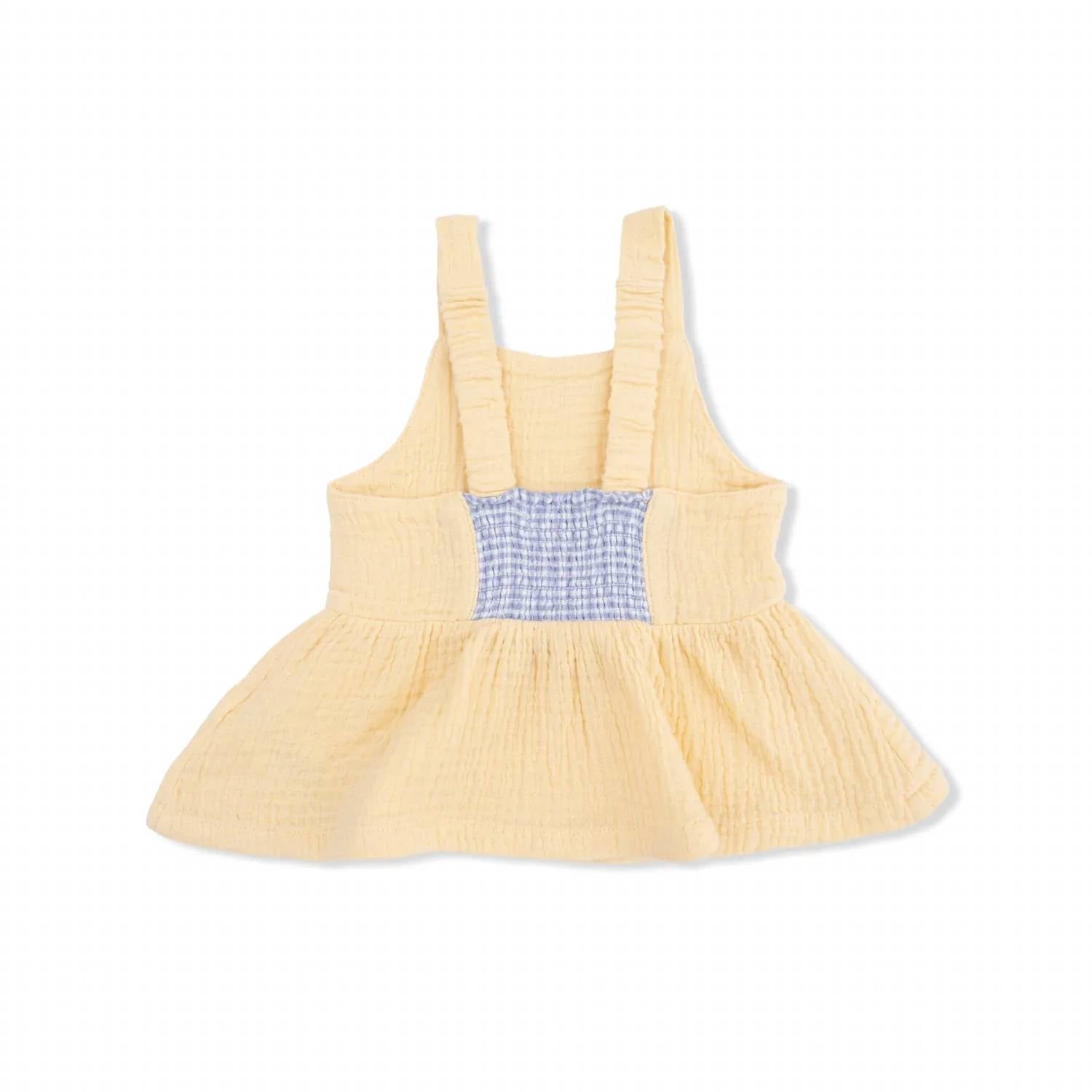 Angel Dear - Micro Gingham Blizzard Peplum Tank And Pants Set