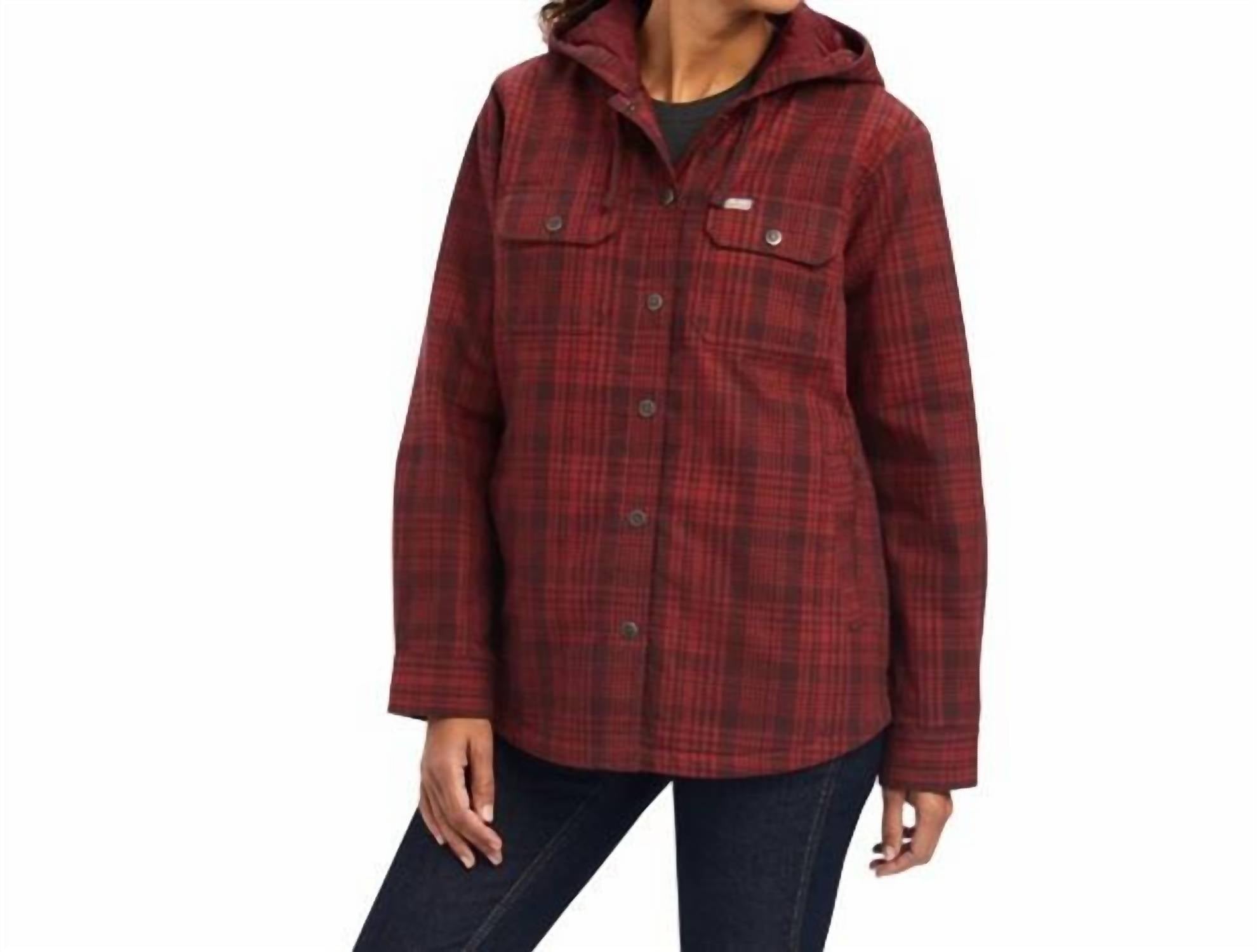 ARIAT Rebar Flannel Shirt Jacket in rosewood - women's jacket
