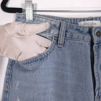 Hidden - Zoey Distressed Knee Grinded Mom Jeans