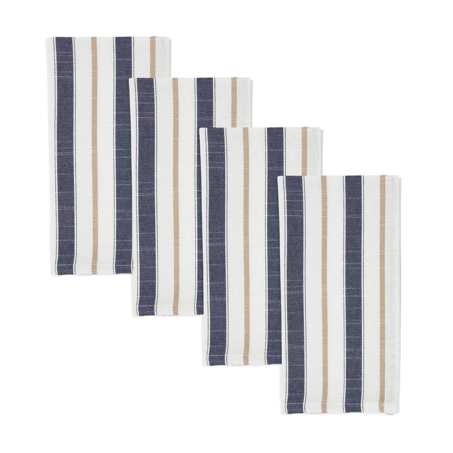 Saro Lifestyle - Modern Striped Napkins 20"x20" - Set Of 4