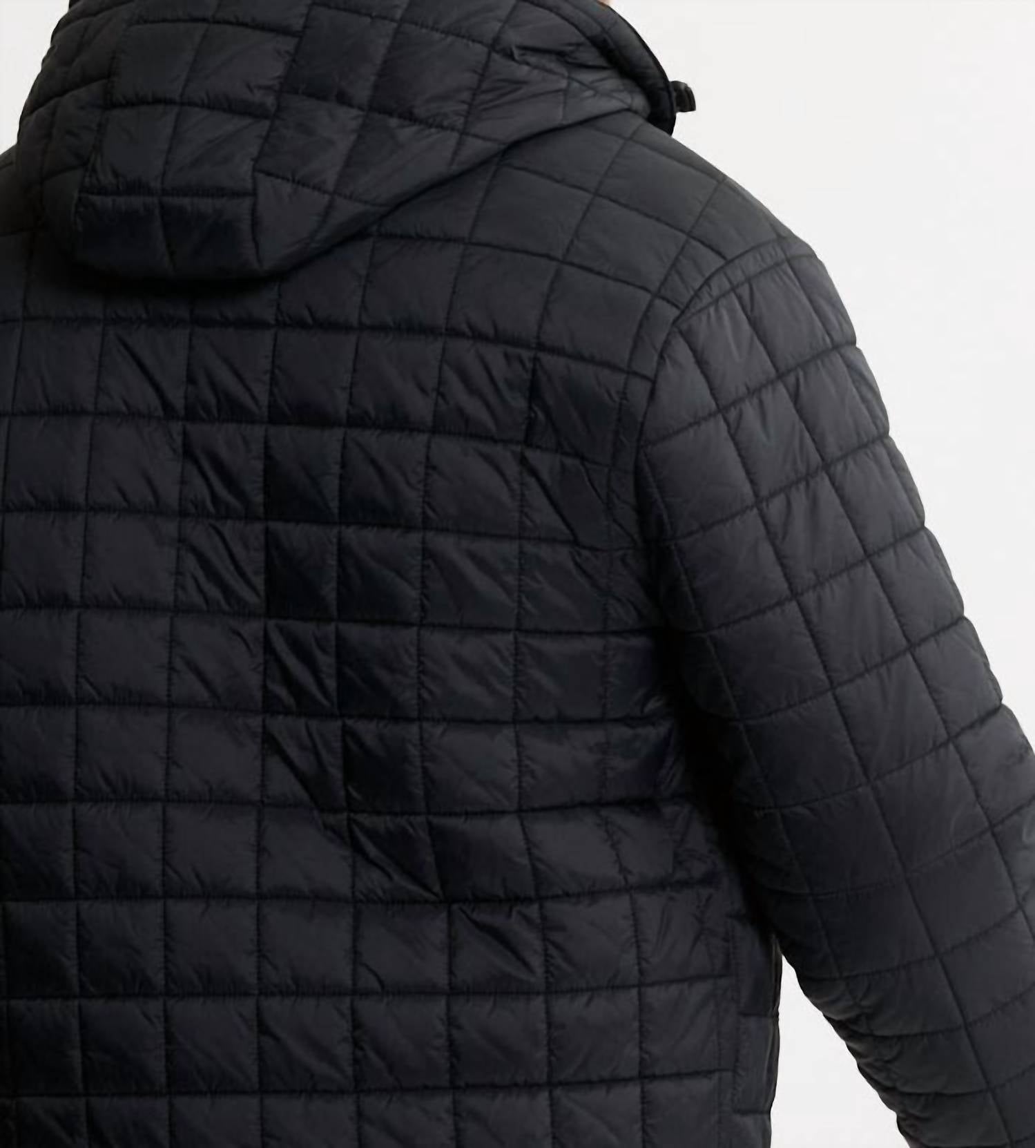 JACHS NEW YORK Light Quilted Hooded Puffer Jacket in black - men's jacket - view 6