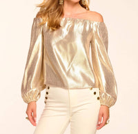 Ramy Brook - Esther Silk Lamé Off-the-shoulder Blouse
