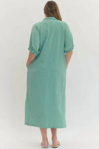 Entro - Long Gingham Dress