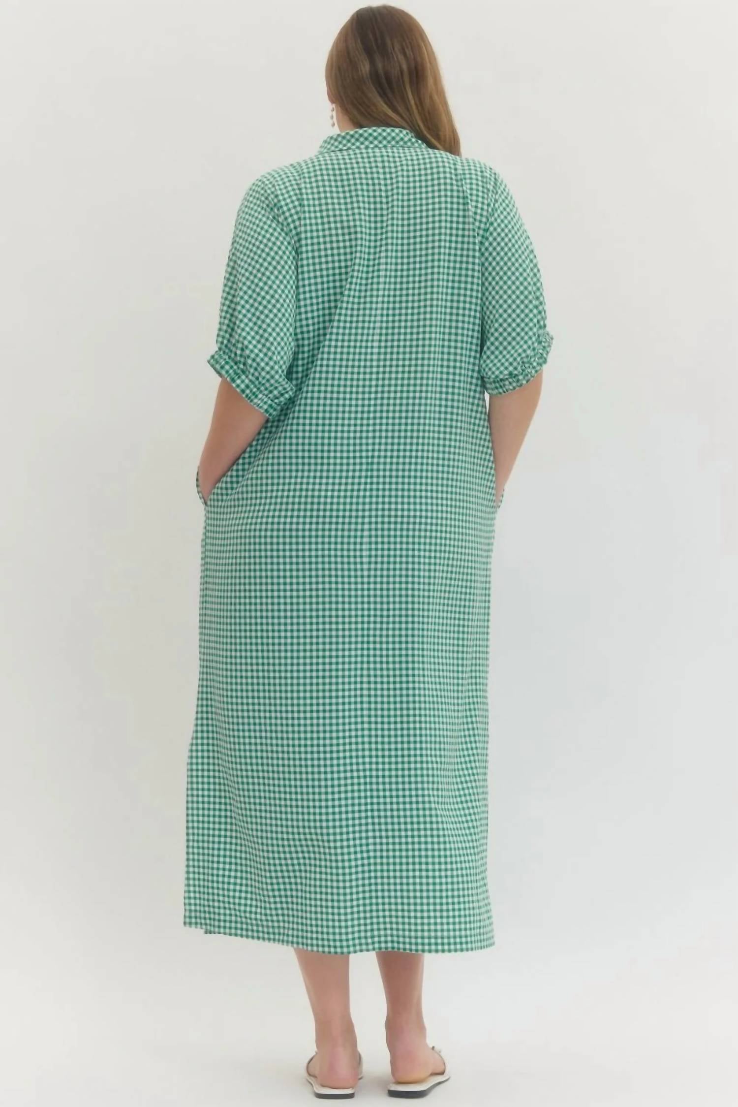 Entro - Long Gingham Dress