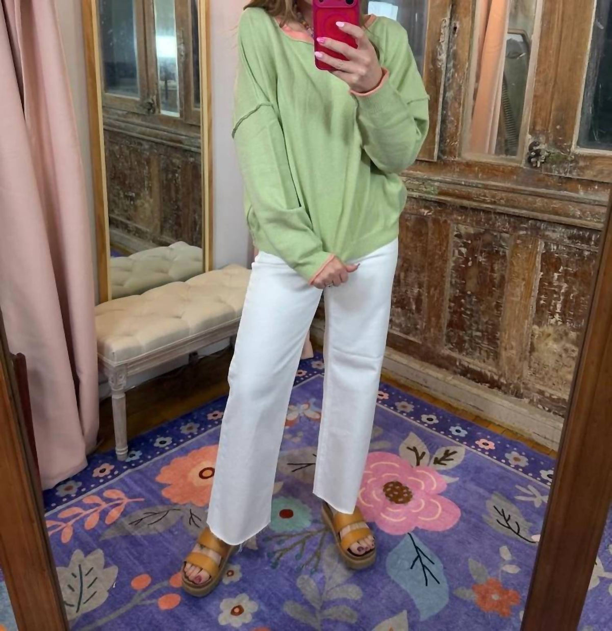 Wishlist - Brushed Contrast Boat Neck Sweater