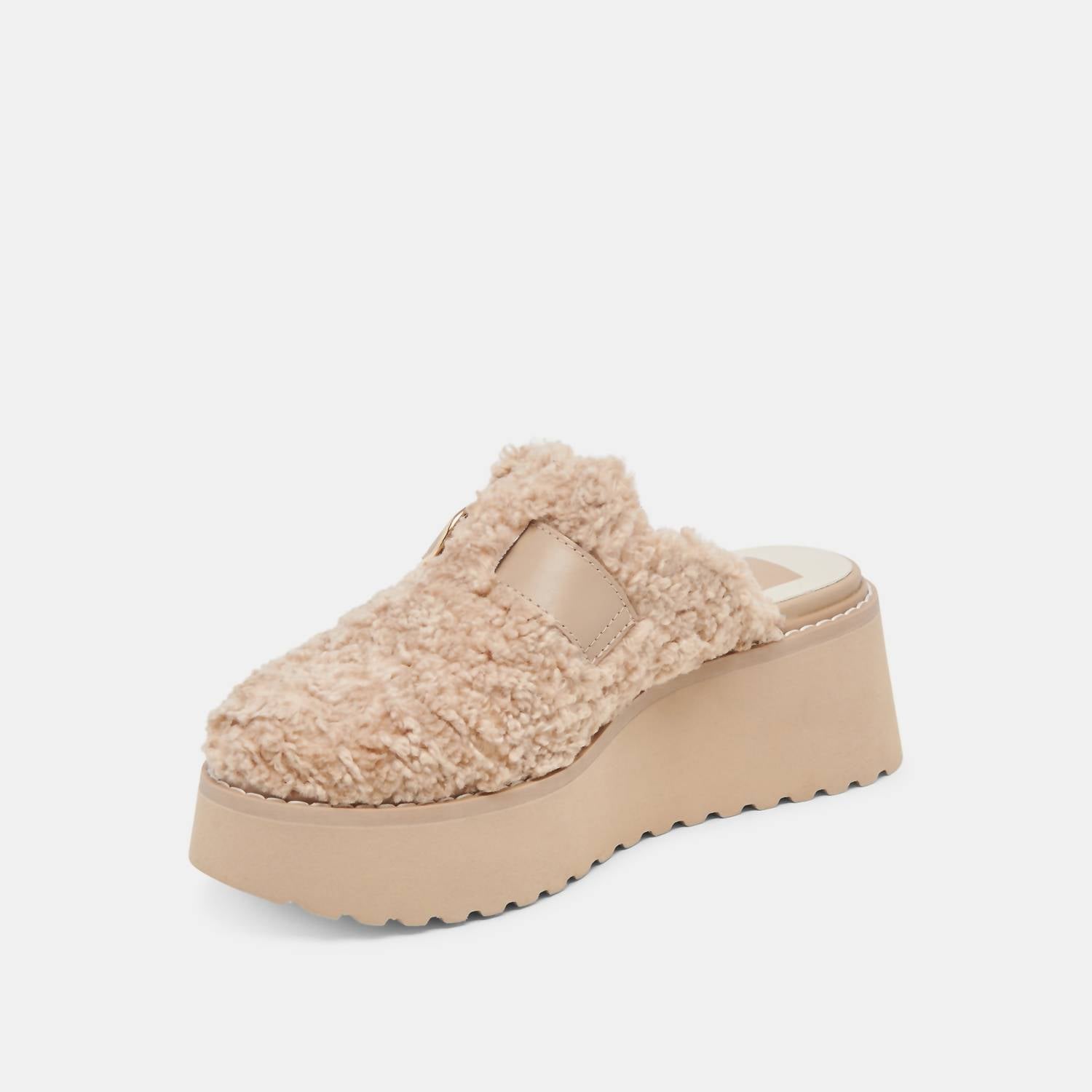 Dolce Vita Women's Lelani Plush Platform Clogs in natural - women's shoe - alternate view