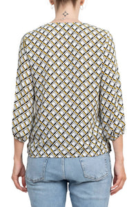 Counterparts - V Neck Elastic Shoulder Detail Elastic Cuff Top