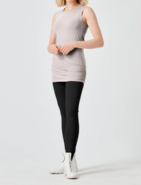 Planet By Lauren G. - Cotton Lycra Ruched Tank
