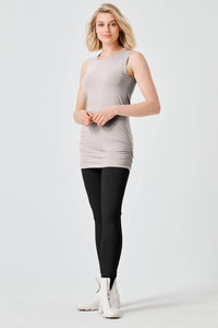 Planet By Lauren G. - Cotton Lycra Ruched Tank